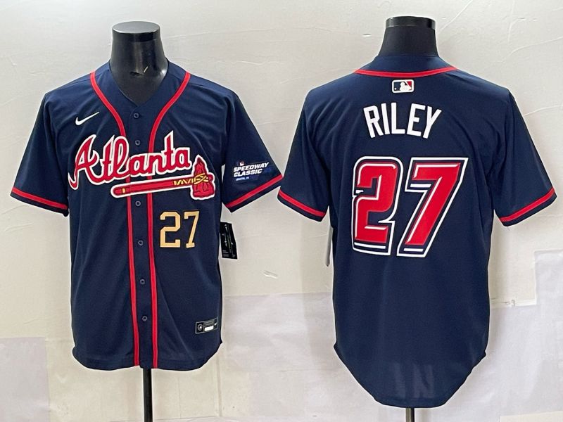 Men Atlanta Braves 27 Riley Drak Blue Nike 2025 MLB Jersey style 05